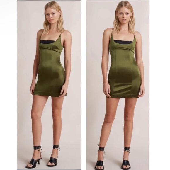 NWT BEC + BRIDGE Bella Body Con Satin MiniDress Miss Green Sz 4 6 8 NWT BEC + BRIDGE Bella Body Con Satin MiniDress Miss Green Sz 4 6 8